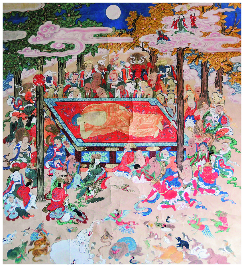 猫入り涅槃図 写真:小綱町文化財保存会