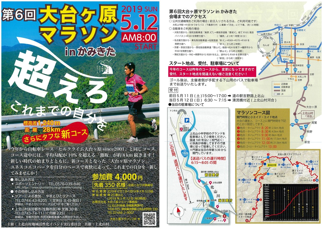 第6回大台ヶ原マラソンinかみきた 上北山村 奈良県観光 公式サイト あをによし なら旅ネット 上北山村 吉野路エリア イベント 体験