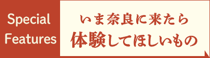 いま奈良に来たら、体験してほしいもの特集